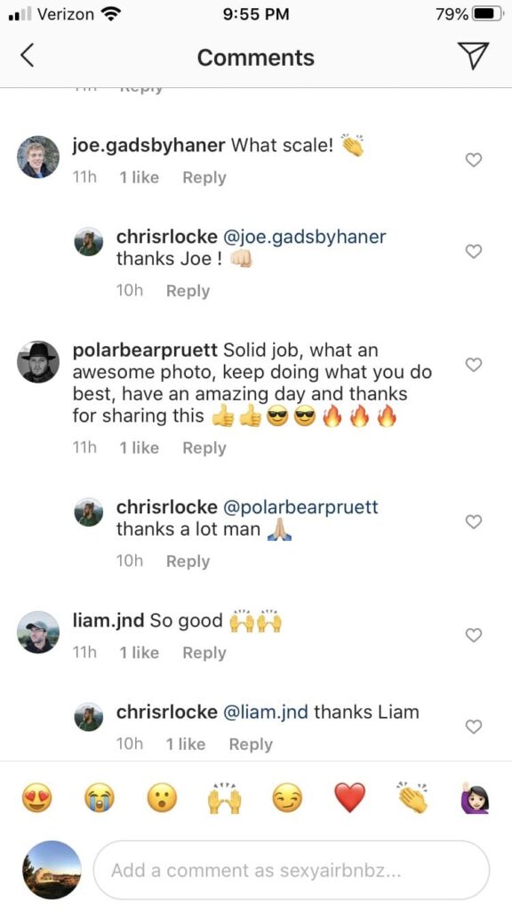 Instagram audit report and comments