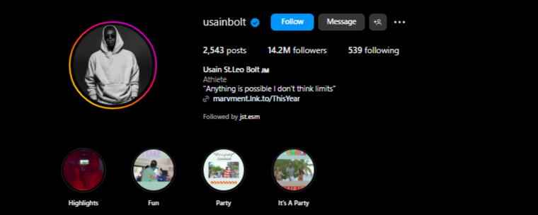 instagram highlights screenshot from IG page