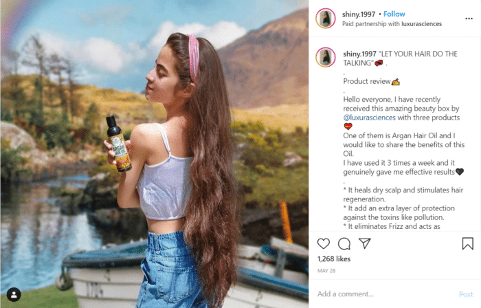 affiliate links on Instagram reviews