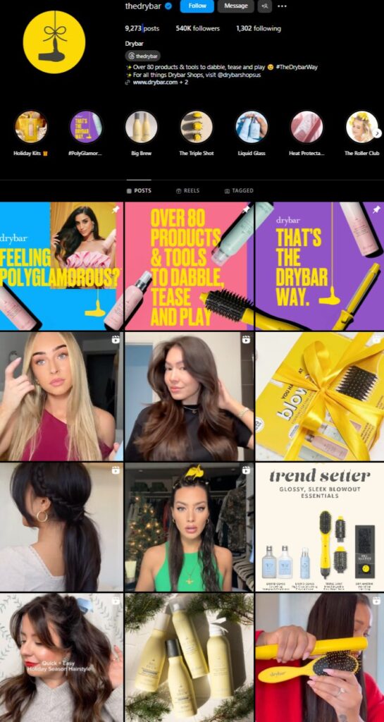 cohesive Instagram feed with yellow highlight