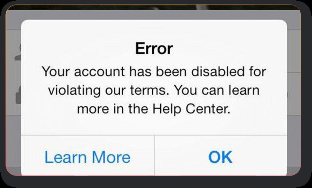 pre-existing account with ghost followers being banned