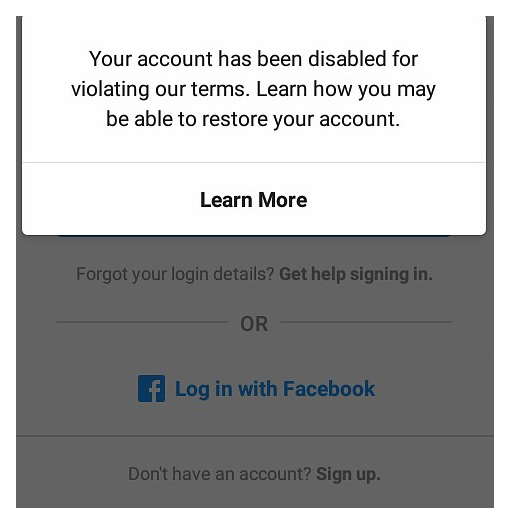 losing followers on Instagram. disabled account