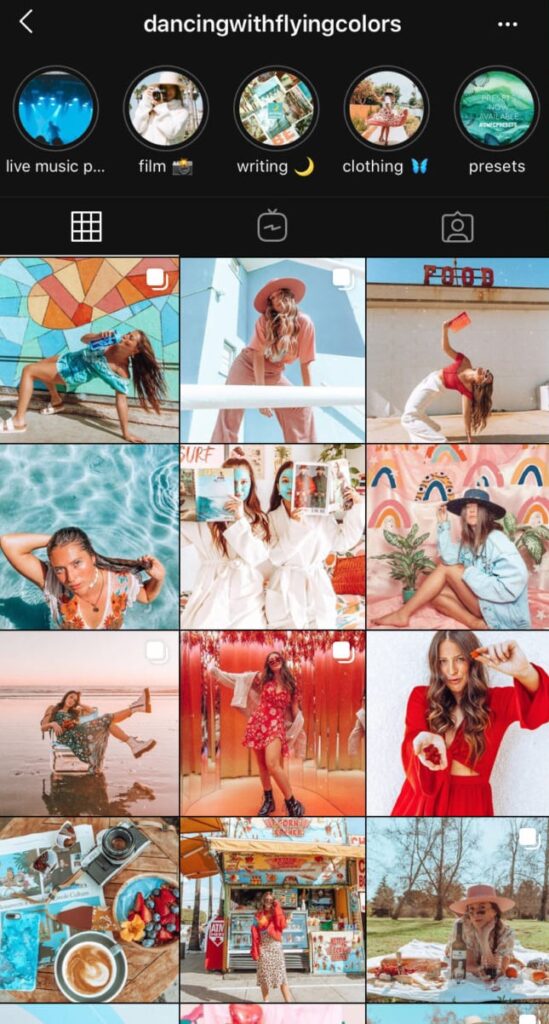 well-curated brand theme on Instagram