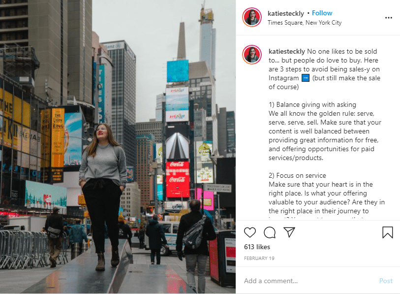 using captions to not lose instagram followers