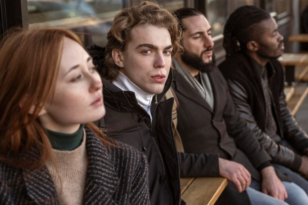 People watching city vibes from others