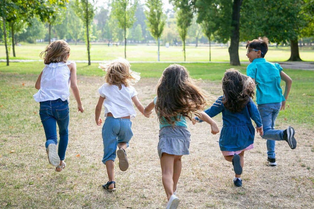 kids having fun in the playground