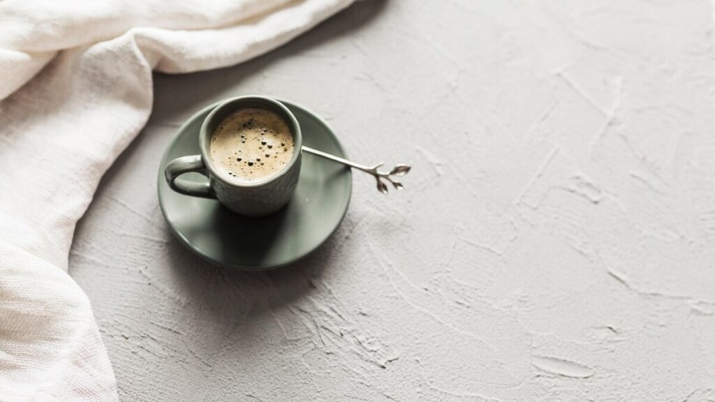 Black coffee left to cool