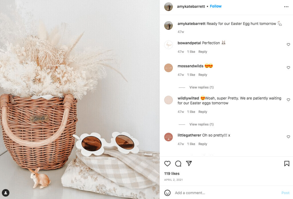 easter egg hunting instagram post