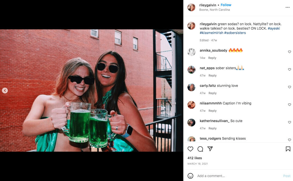 St. Patrick's Day party caption