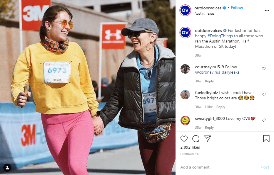 screenshot of instagram post