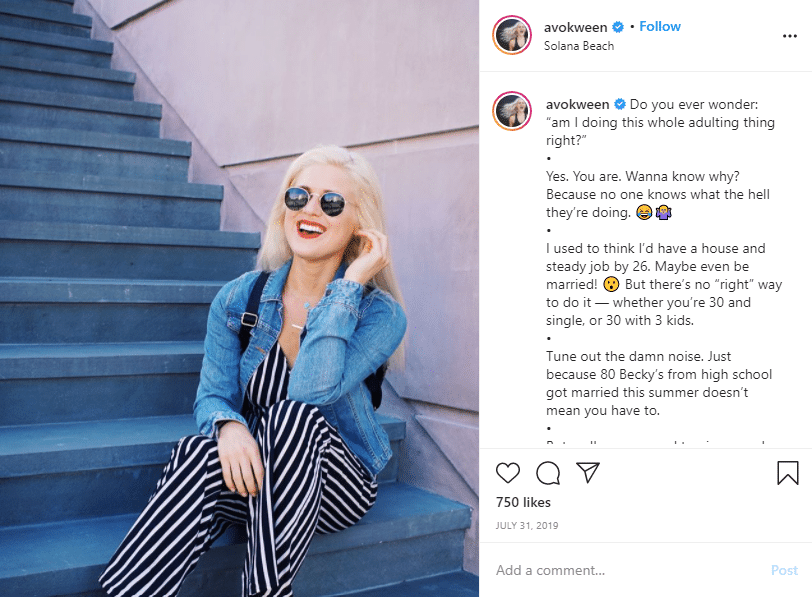 instagram captions spacing