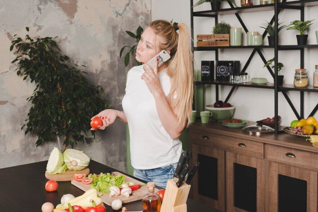 Woman doing Healthy Home Cooking