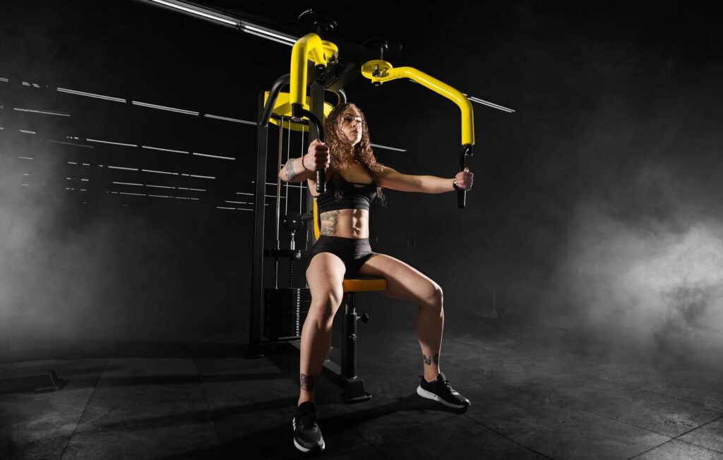 A woman overcoming gym challenges