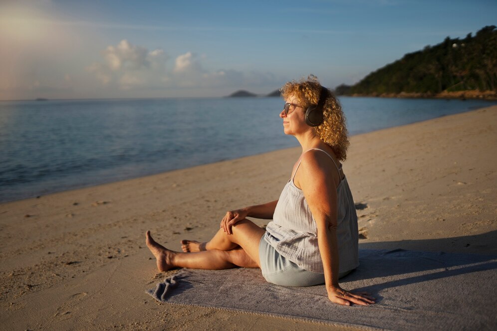woman relaxing at the beach
