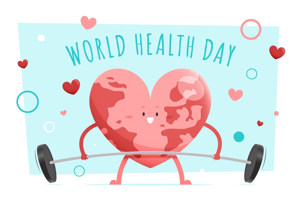 Handrawn illustration postiive of a heart working out