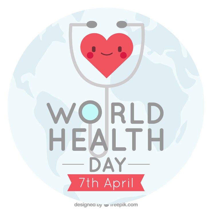 Health day background with happy heart