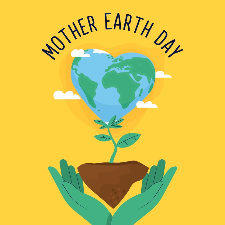mother earth day in flat design style