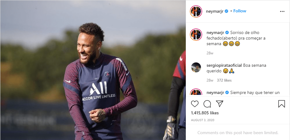 neymar  instagram post 