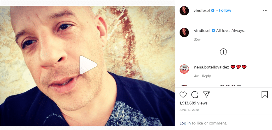 Vin Diesel instagram