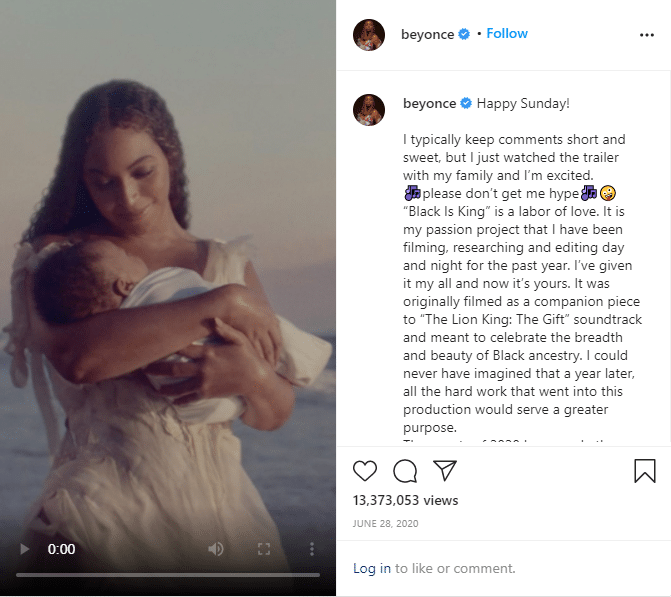 beyonce instagram post