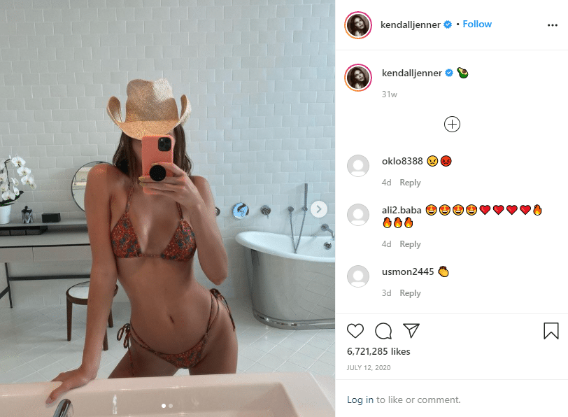 kendall jenner Instagram post