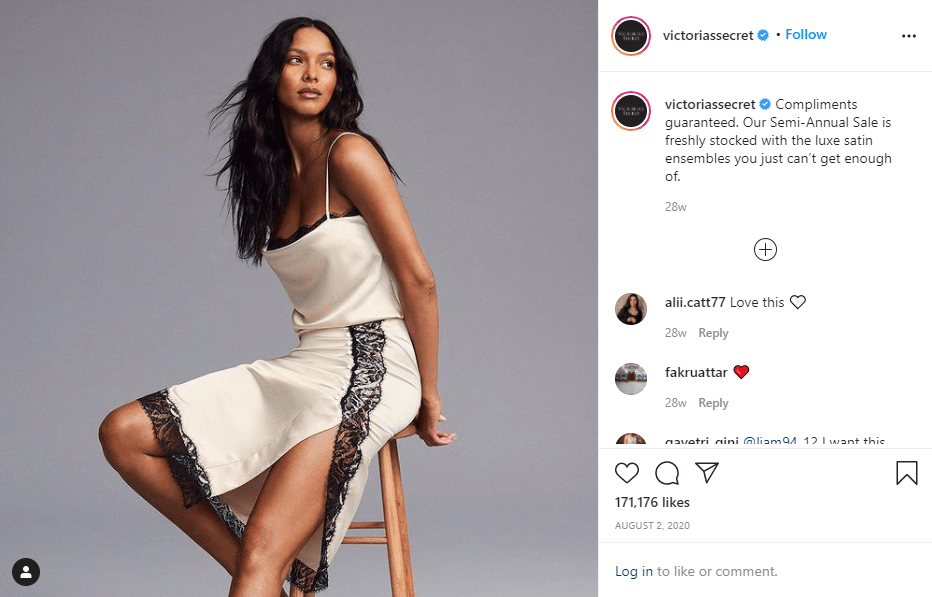 Instagram post from victoria secret 