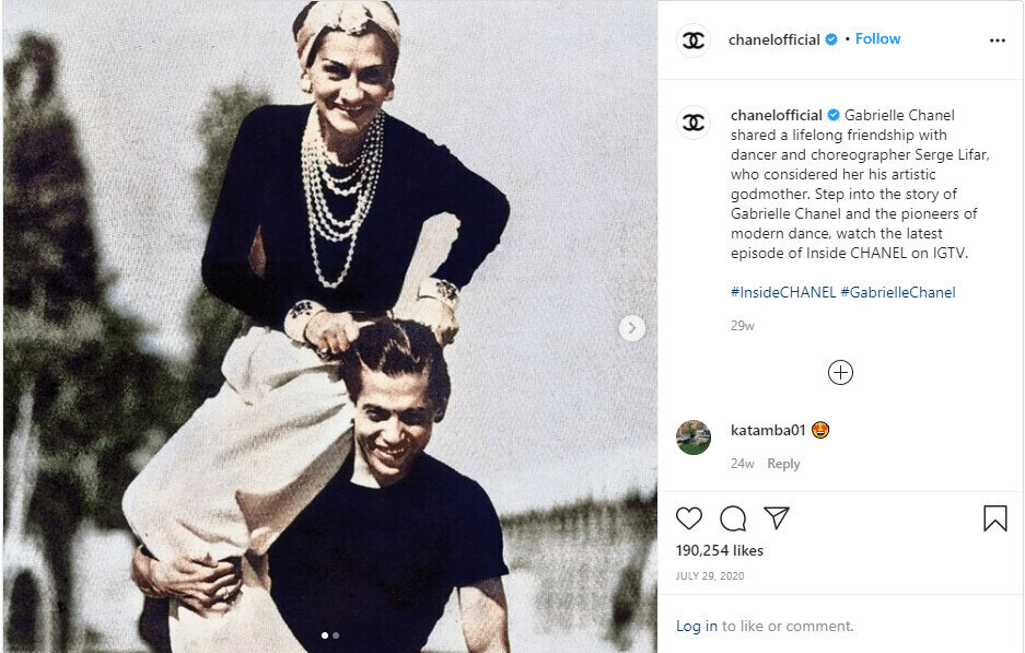 Instagram post from chanel 