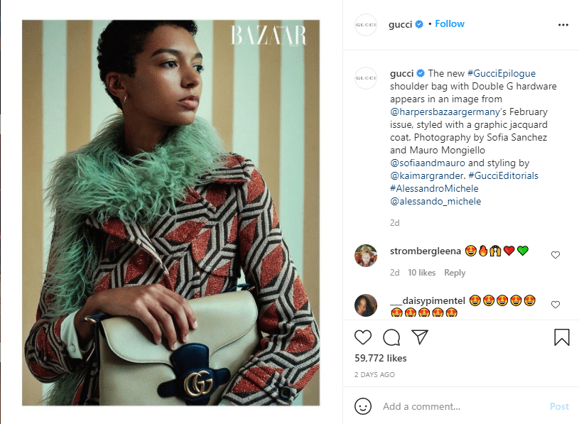 Instagram post from gucci