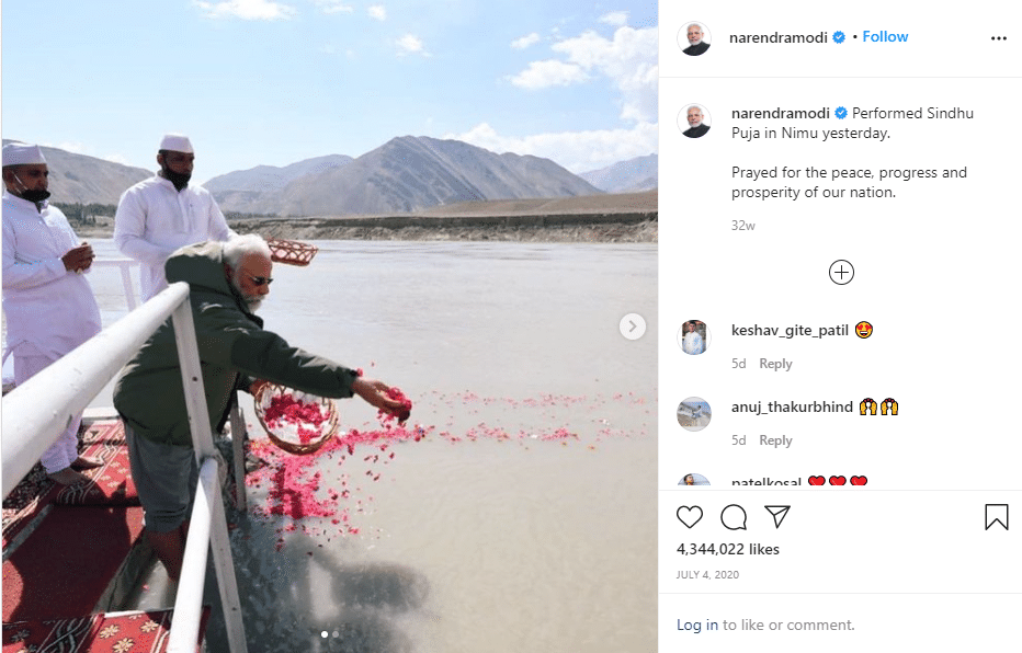 Narendra Modi who has the most followers on instagram