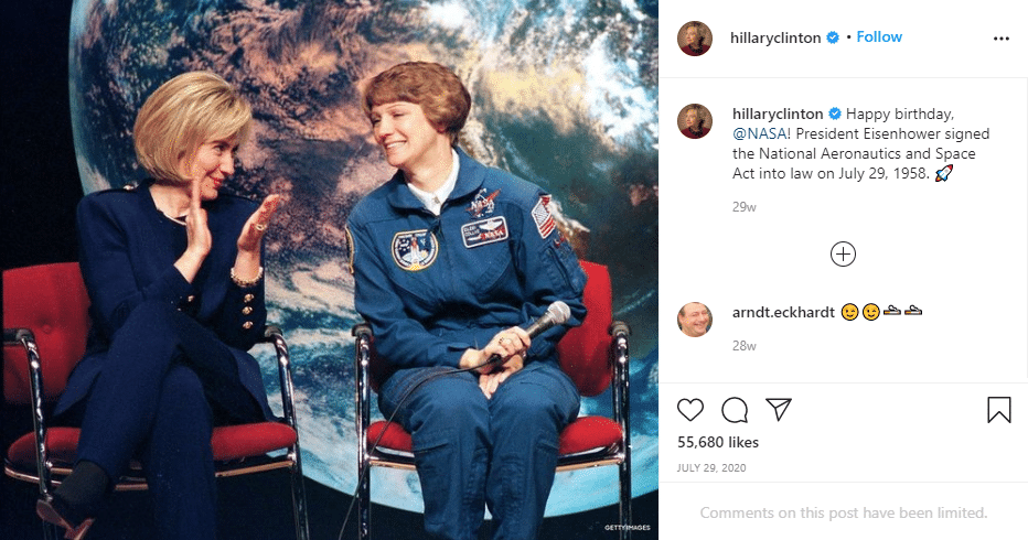 Hillary Clinton IG post