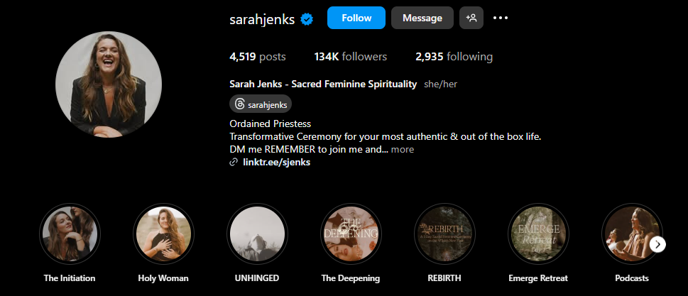 Sarah Jenks ig highlight