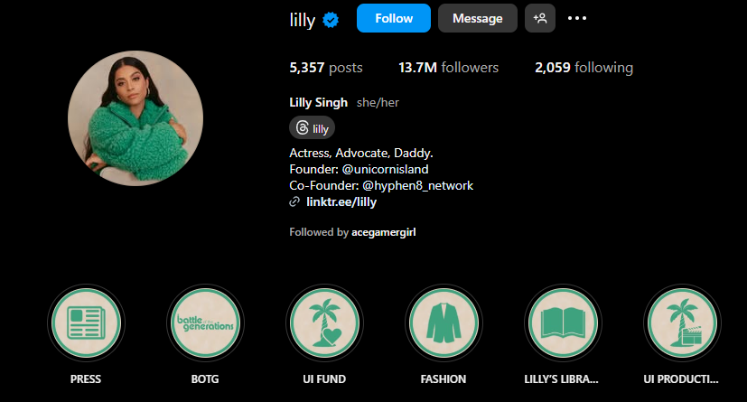 Lilly Singh ig highlights