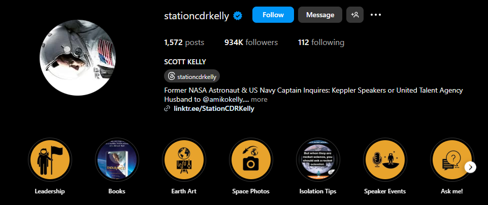 Scott Kelly ig highlight