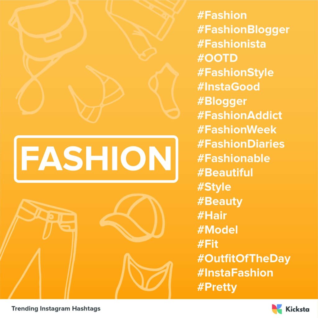 fashion hashtags chart 
