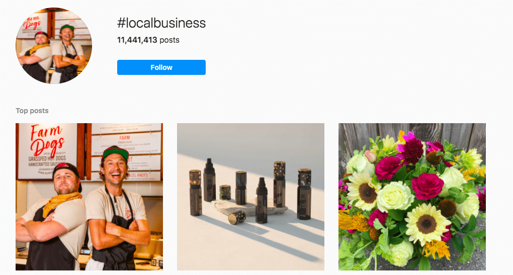 local business hashtag