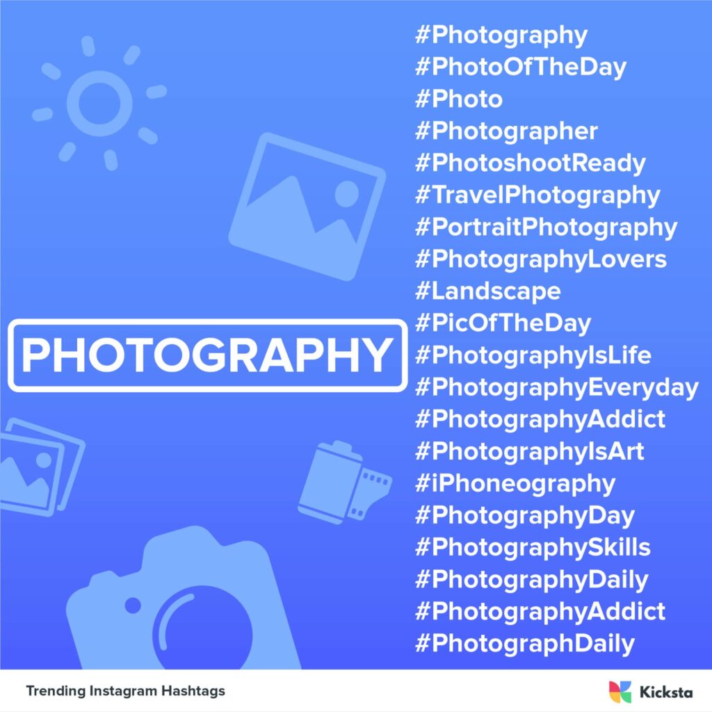 photography trending hashtags chart 