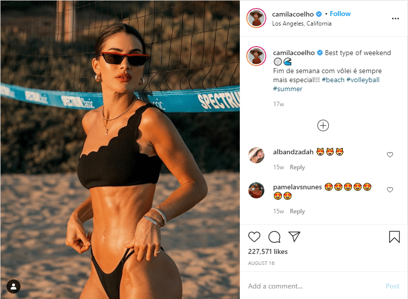 Camilacoelho posing for instagram post