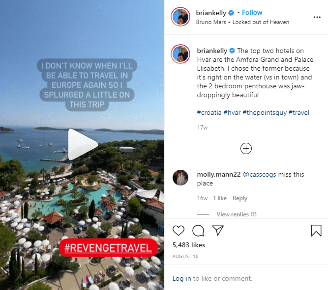 Brian Kelly instagram travel influencer