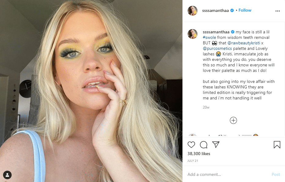 Samantha Ravndahl beauty influencer