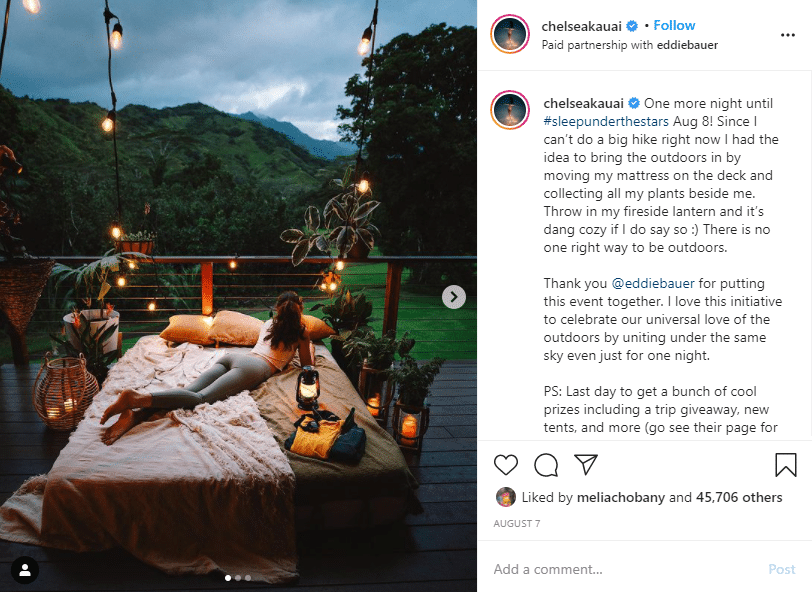 Chelsea Yamase instagram post