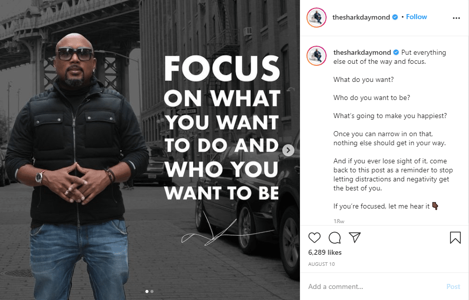 Daymond John posing for instagram