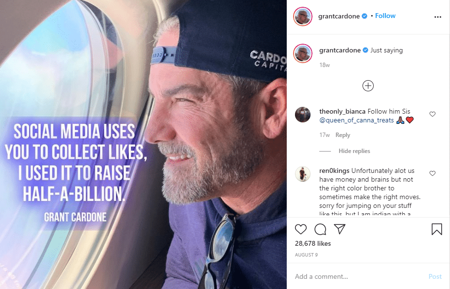 Grant Cardone is an author and influencer