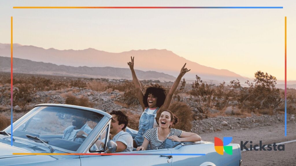 friends having fun in the car