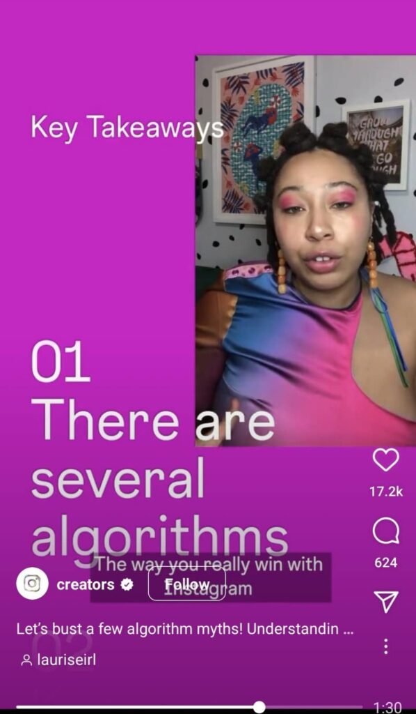 instagram creators post about instagram algorithm