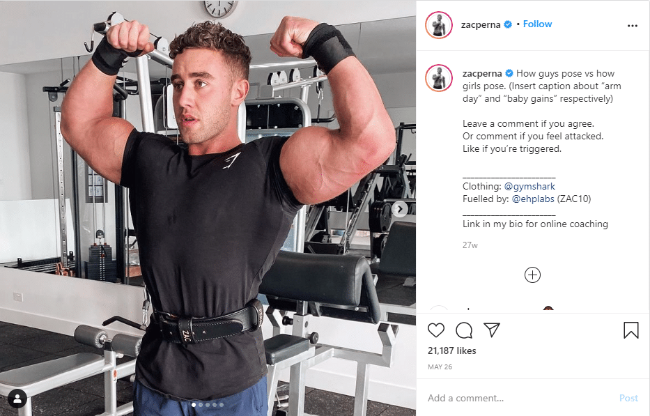 instagram fitness Zac Perna