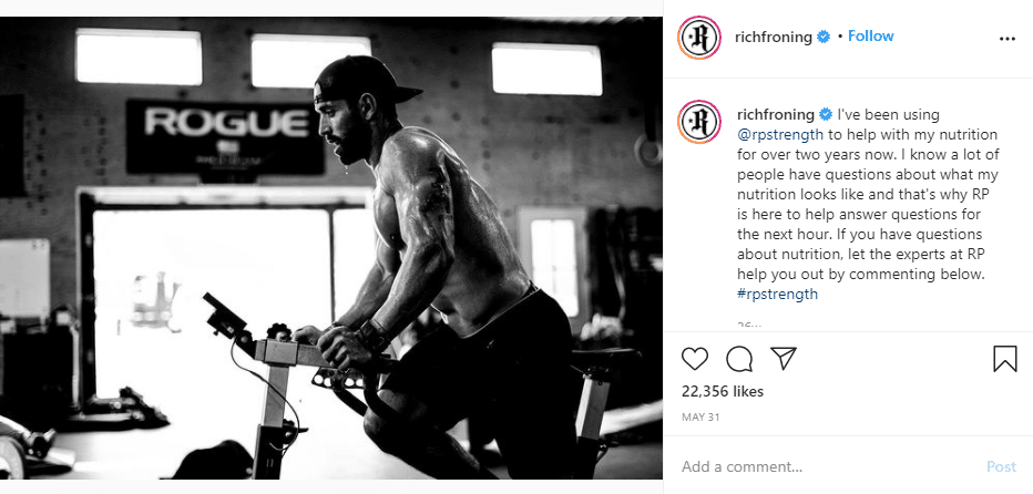 crossfit trainer, influencer Rich Froning