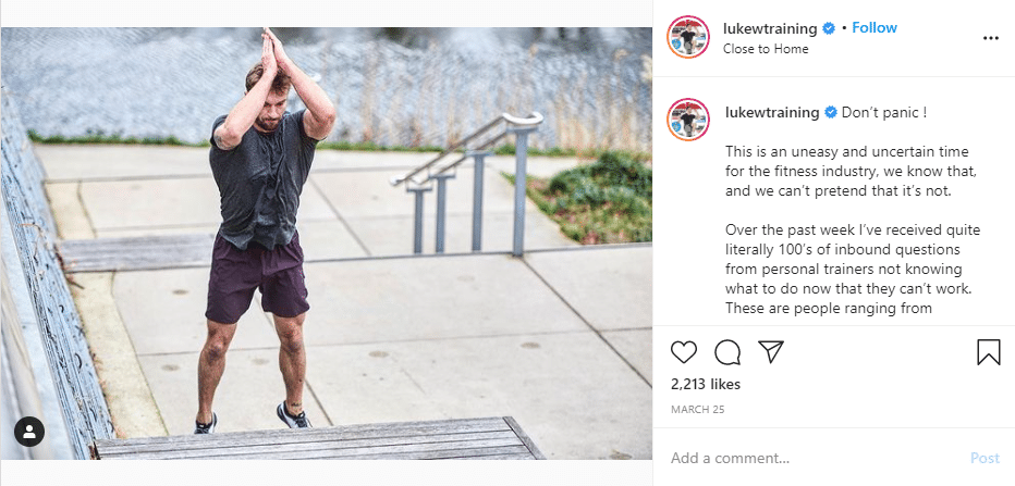 coatch and trainer Luke Worthington