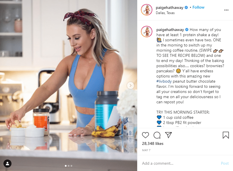 Paige Hathaway is a huge fitness influencer