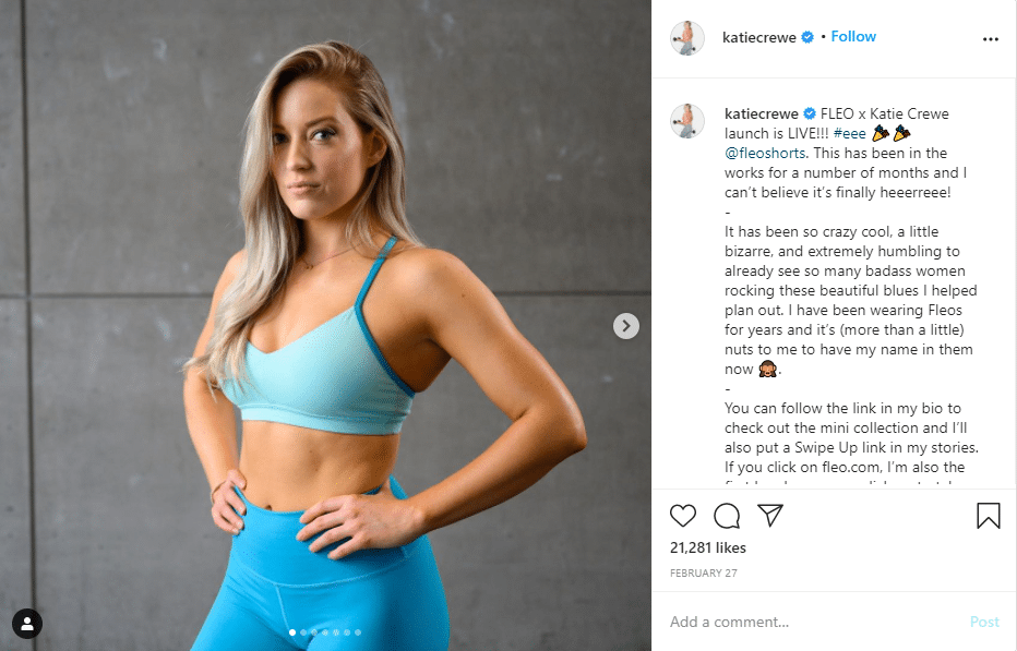 instagram fitness katiecrewe