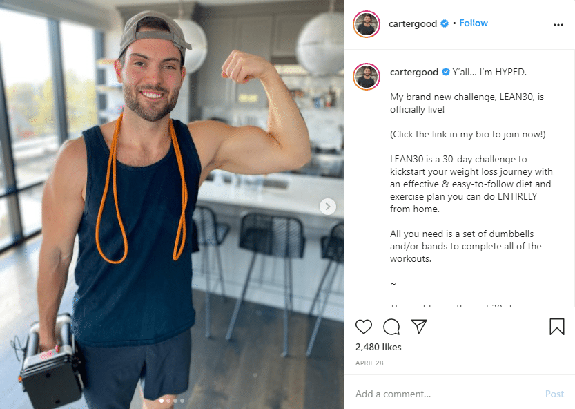 Carter Good instagram fitnesss food comparison posts